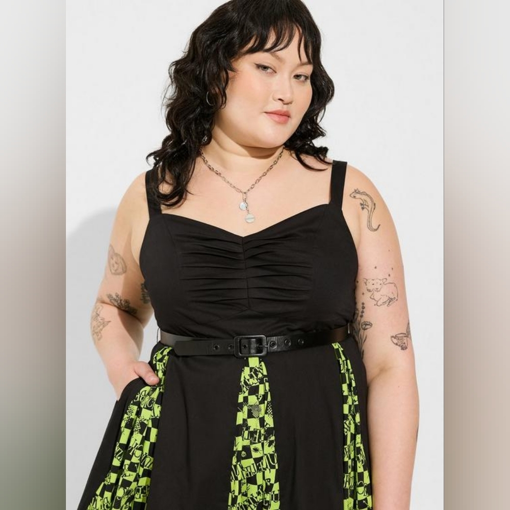 Torrid Beetlejuice Mini Sweetheart Godet Skater Dress - Picture 2 of 3